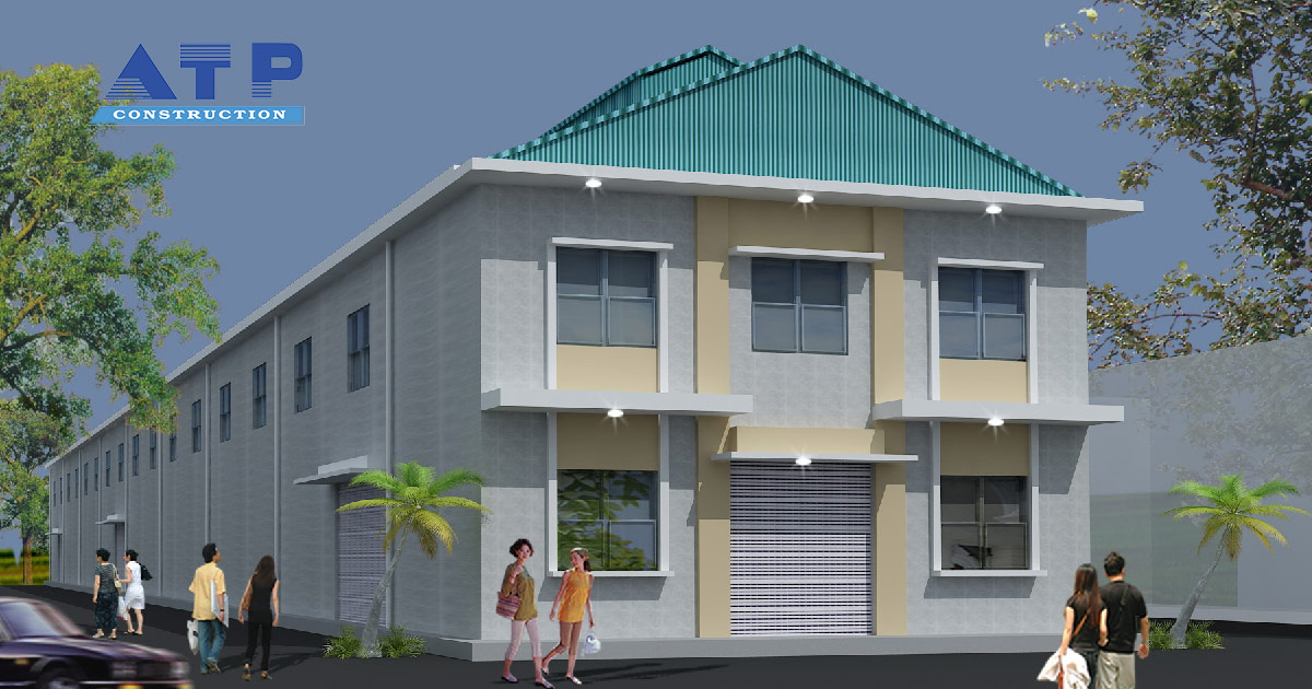 nhà xưởng khung thép 2 tầng