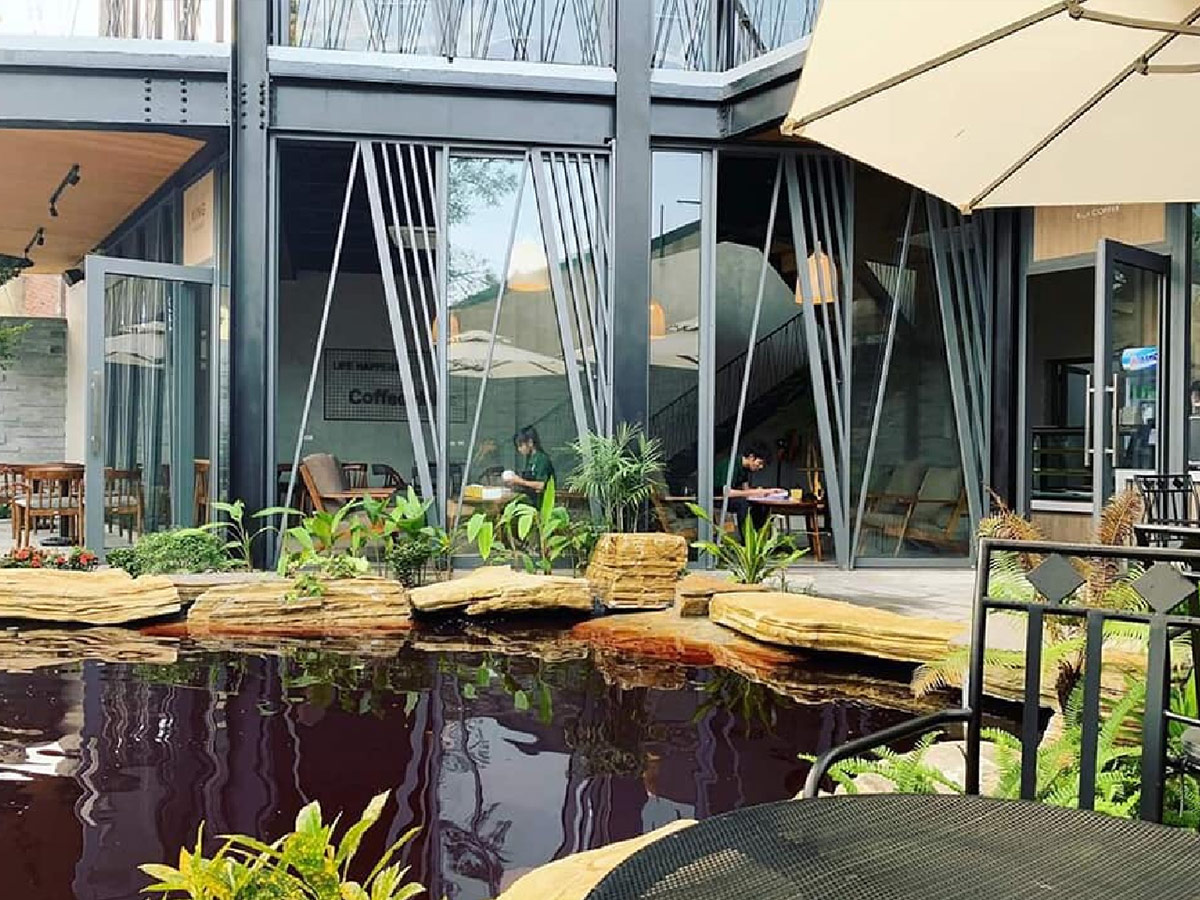 Thi công quán cafe khung thép