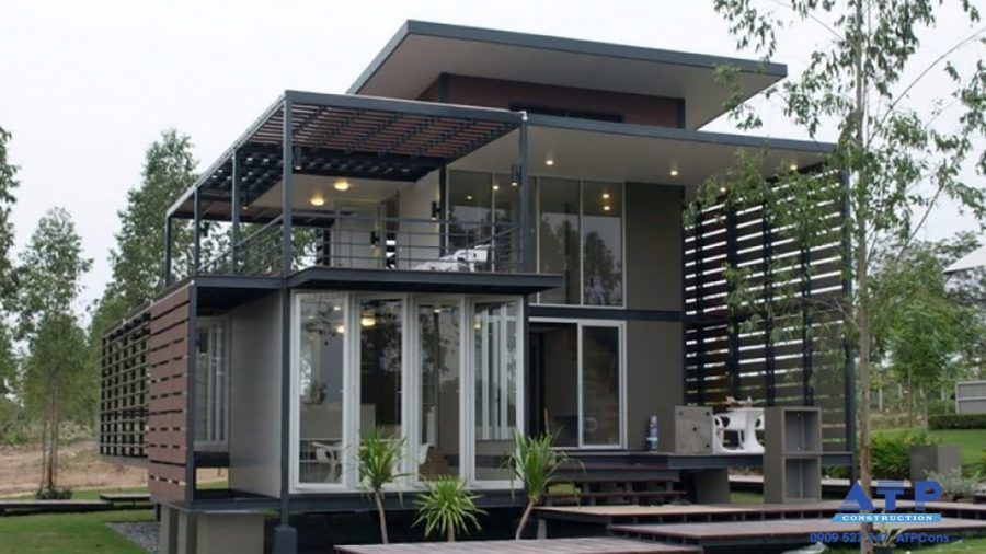 Mẫu nhà phố đẹp bằng thép tiền chế 2021