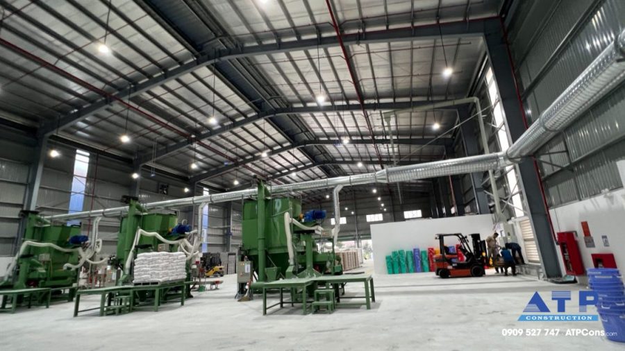 Nhà kho được ATPcons xây dựng rộng hơn 200m2 cho sơn Jontun Nghệ An